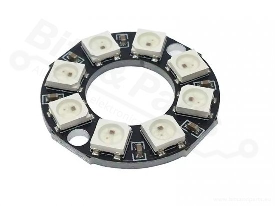 LED Ring  8x WS2812 RGB 5050 RGB LEDs with drivers (8bits)